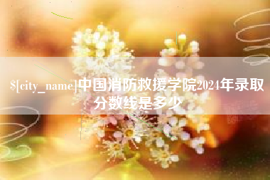 黑河中国消防救援学院2024年录取分数线是多少