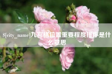 黑河九宫格位置重要程度排序是什么意思